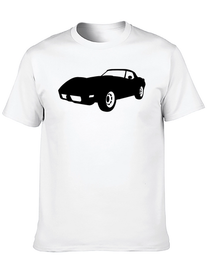 Camiseta Negra Clásica con Silueta de Coche Deportivo