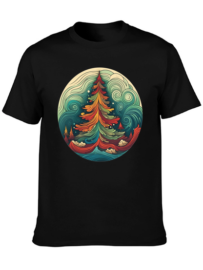 Camiseta Hombre Diseño Árbol Psicodélico