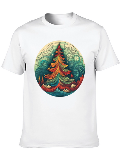 Camiseta Hombre Diseño Árbol Psicodélico
