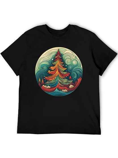 Camiseta Hombre Diseño Árbol Psicodélico