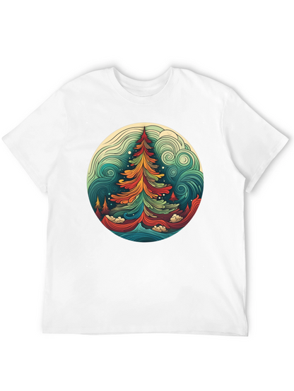 Camiseta Hombre Diseño Árbol Psicodélico