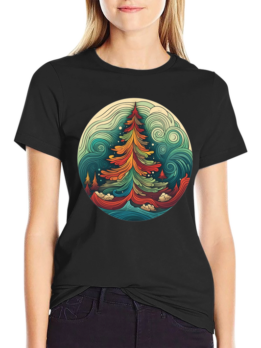 Camiseta Hombre Diseño Árbol Psicodélico
