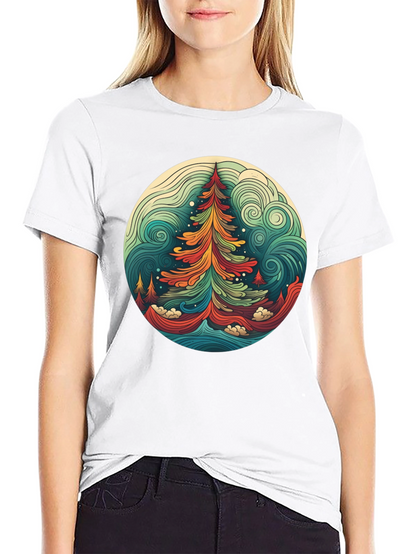 Camiseta Hombre Diseño Árbol Psicodélico