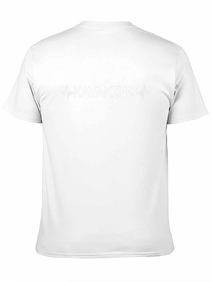 Camiseta Negra de Algodón con Diseño Kayaking