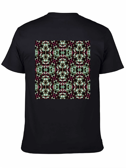 Camiseta Negra Estampado Geométrico Abstracto