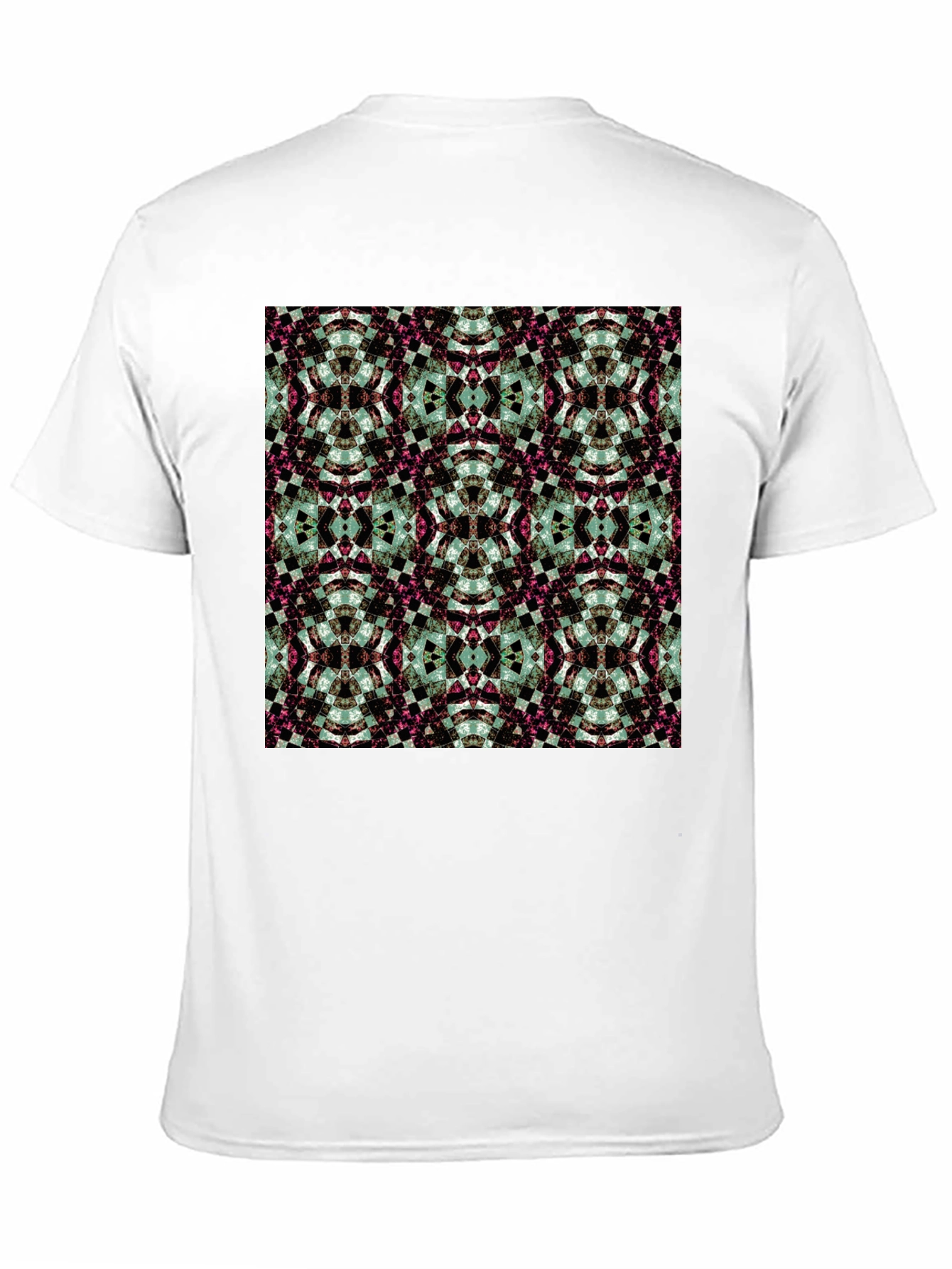 Camiseta Negra Estampado Geométrico Abstracto