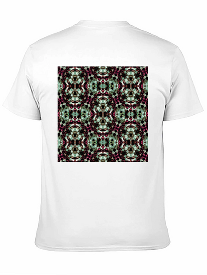 Camiseta Negra Estampado Geométrico Abstracto