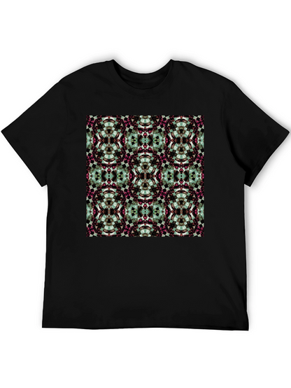 Camiseta Negra Estampado Geométrico Abstracto