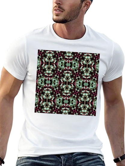Camiseta Negra Estampado Geométrico Abstracto
