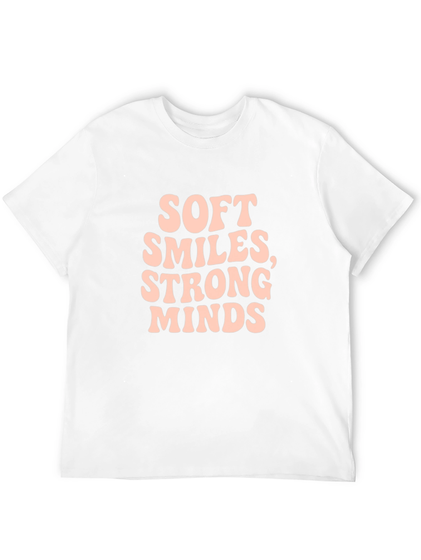 Camiseta Negra con Letras Soft Smiles Strong Minds