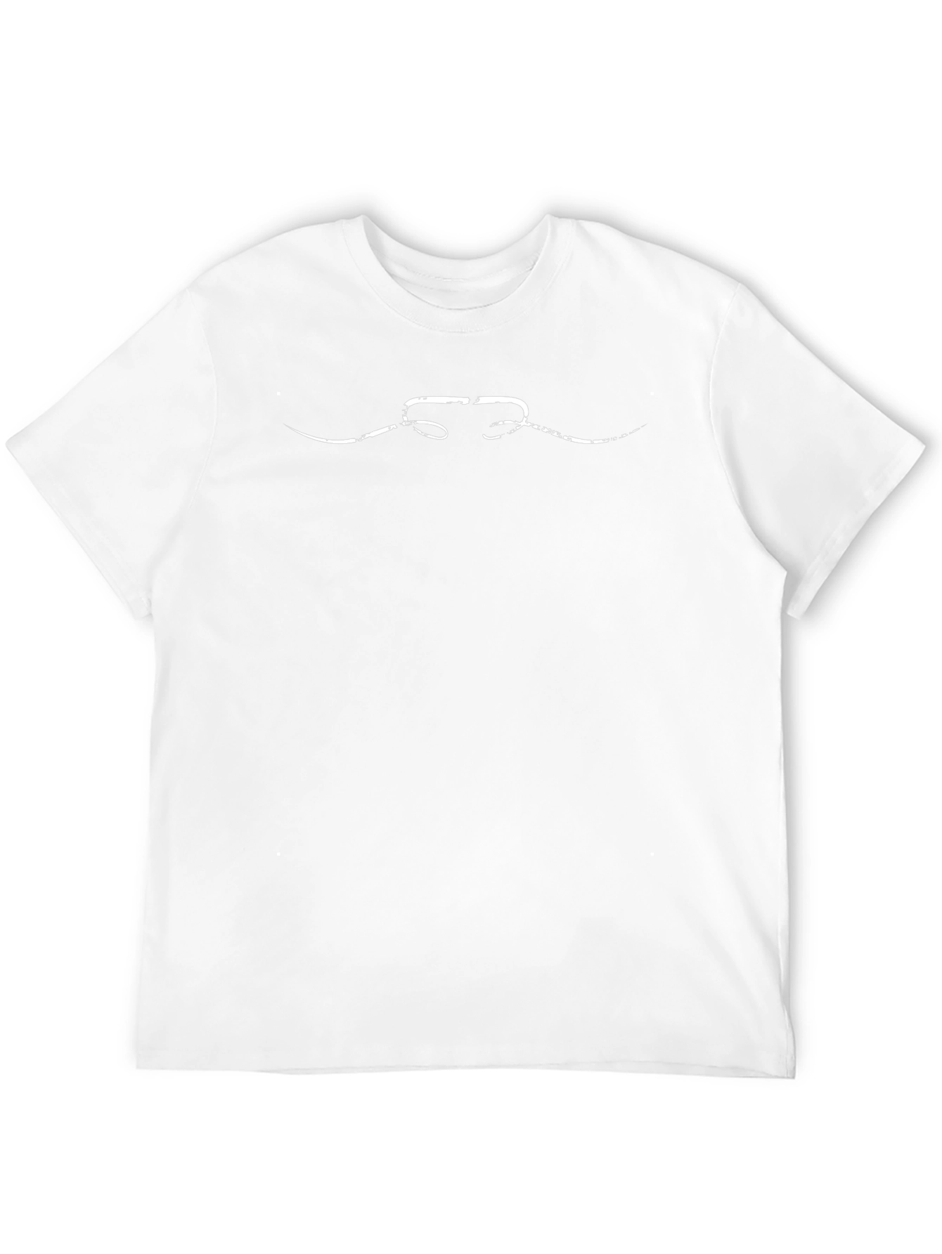 Camiseta Negra con Diseño Abstracto en Blanco