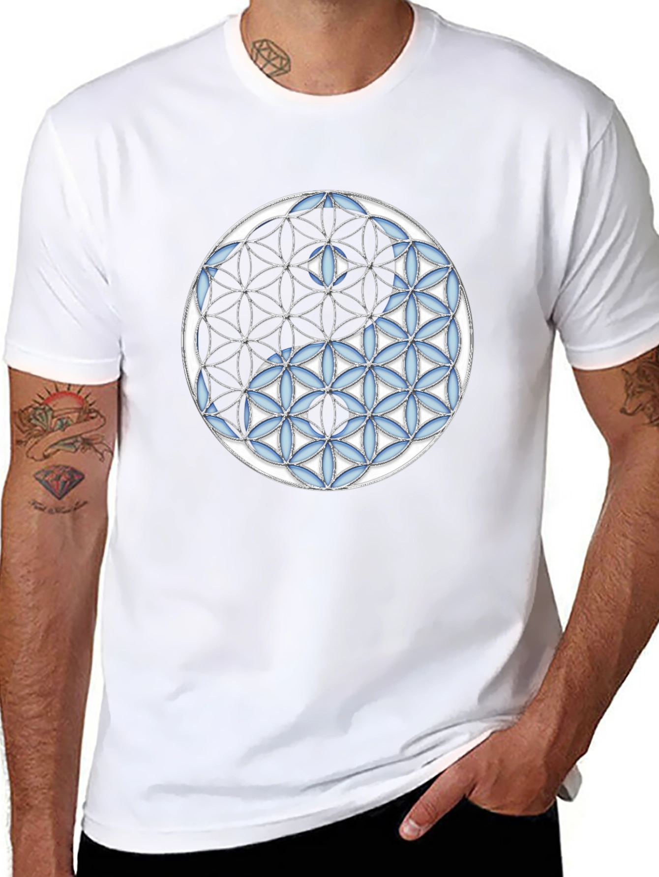 Camiseta Yin Yang Flor de la Vida Hombre
