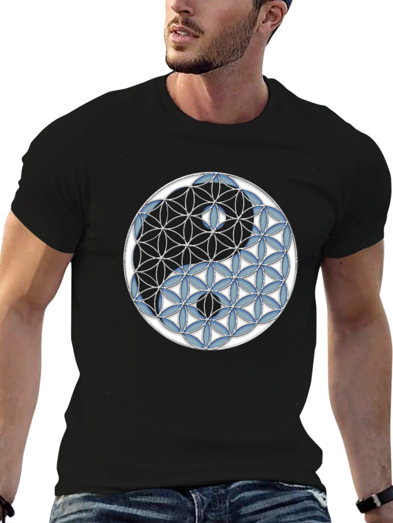 Camiseta Yin Yang Flor de la Vida Hombre