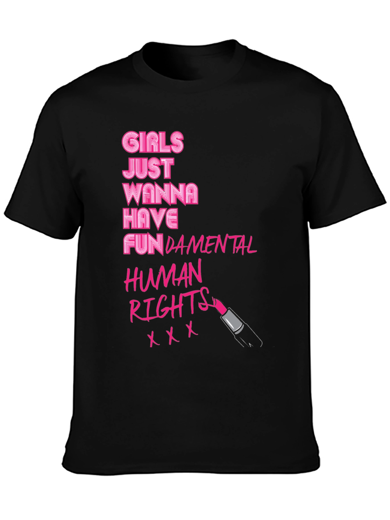 Camiseta Negra: Derechos Humanos Fundamentales para Chicas