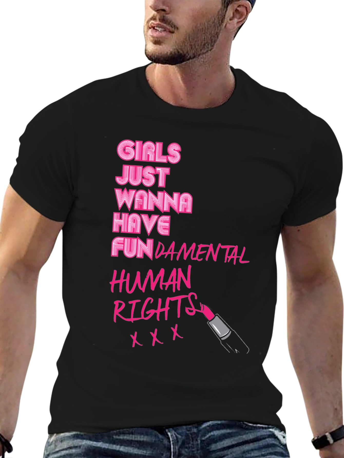 Camiseta Negra: Derechos Humanos Fundamentales para Chicas