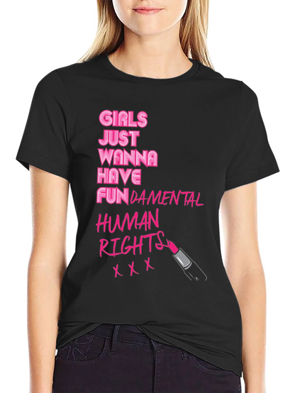 Camiseta Negra: Derechos Humanos Fundamentales para Chicas