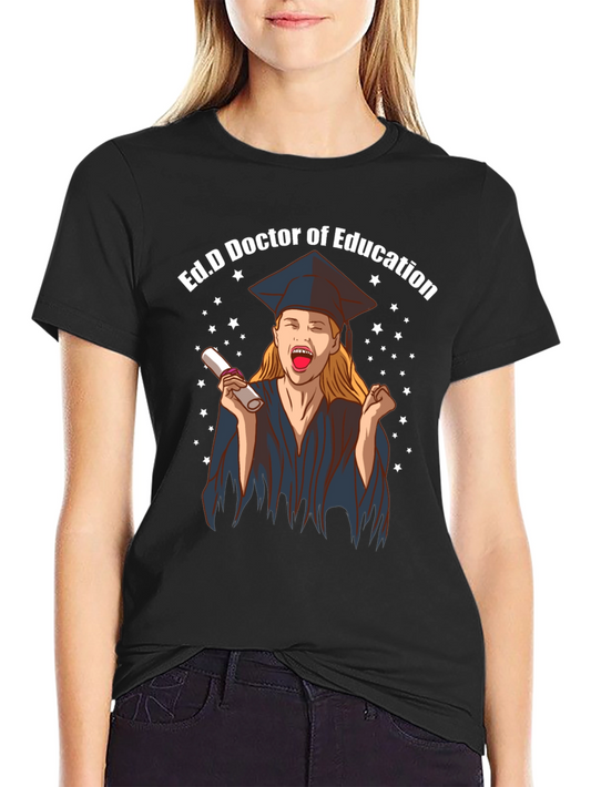 Camiseta Negra Ed.D Doctora en Educación Graduación