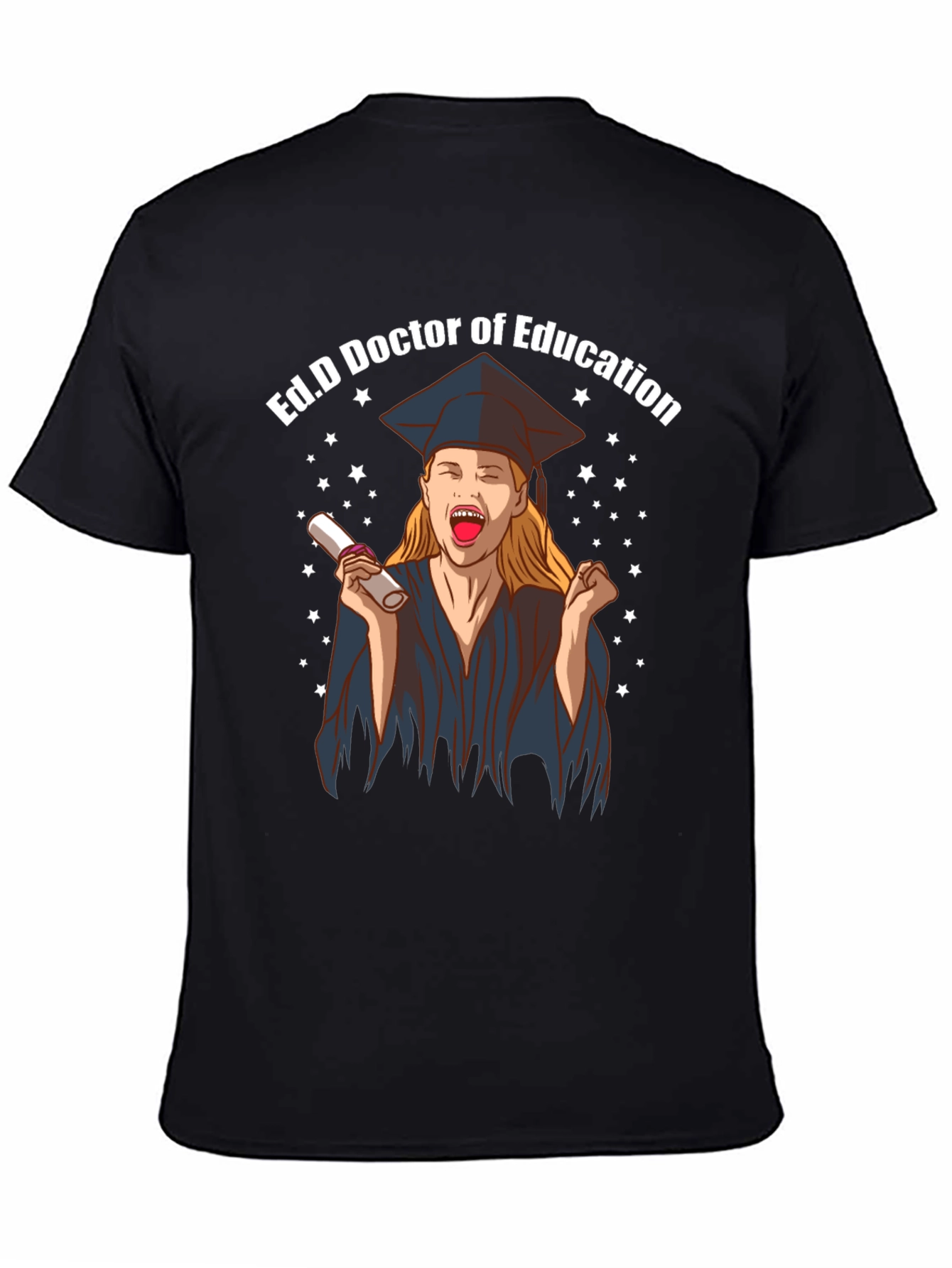 Camiseta Negra Ed.D Doctora en Educación Graduación