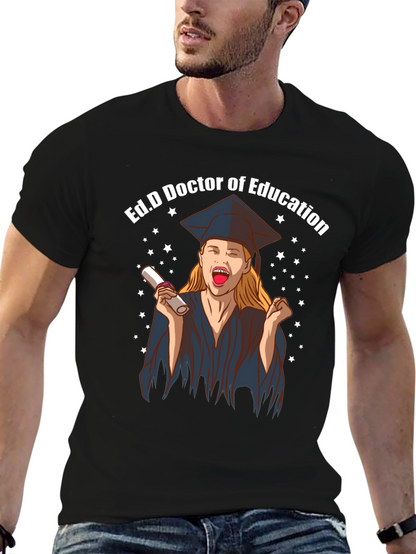 Camiseta Negra Ed.D Doctora en Educación Graduación
