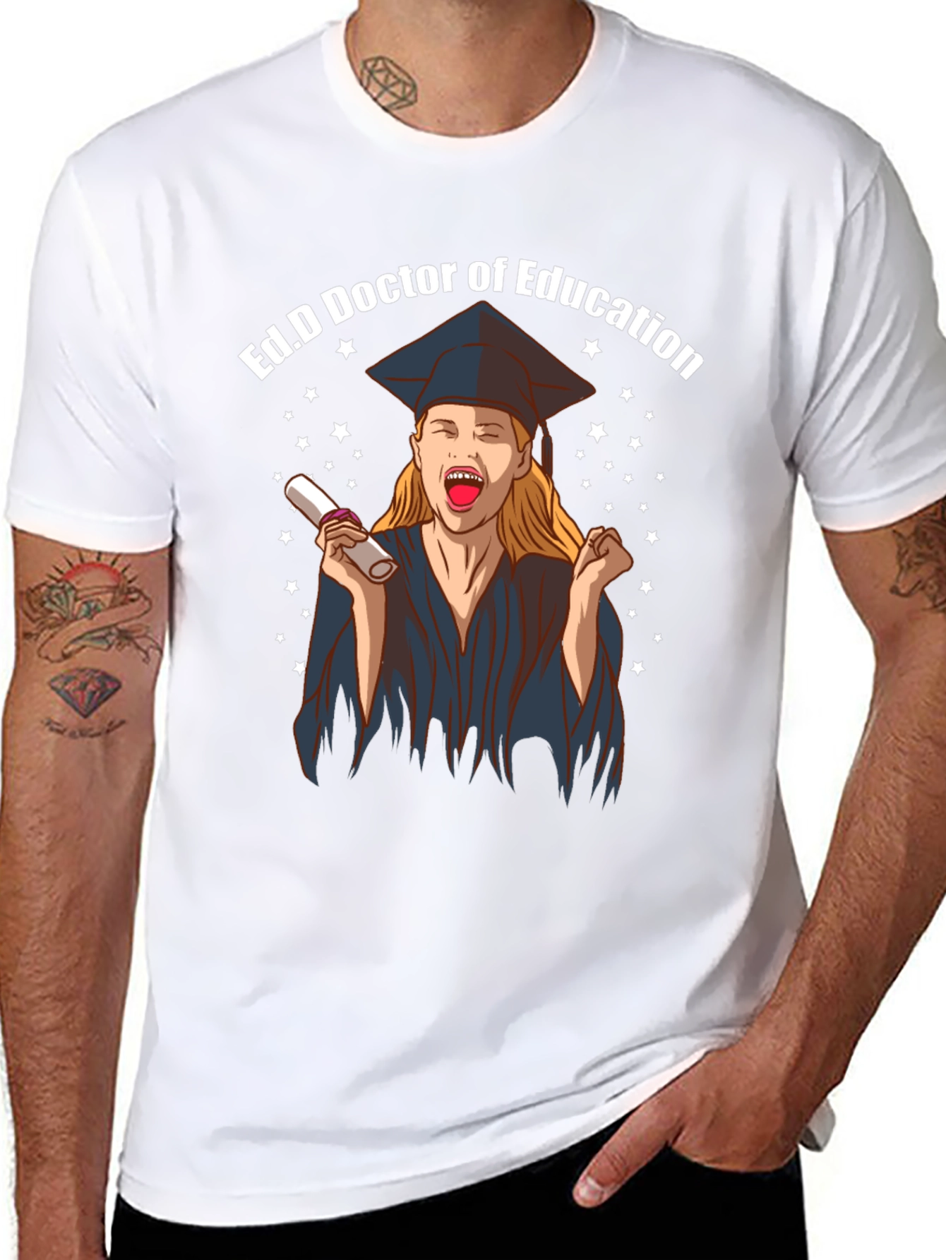 Camiseta Negra Ed.D Doctora en Educación Graduación