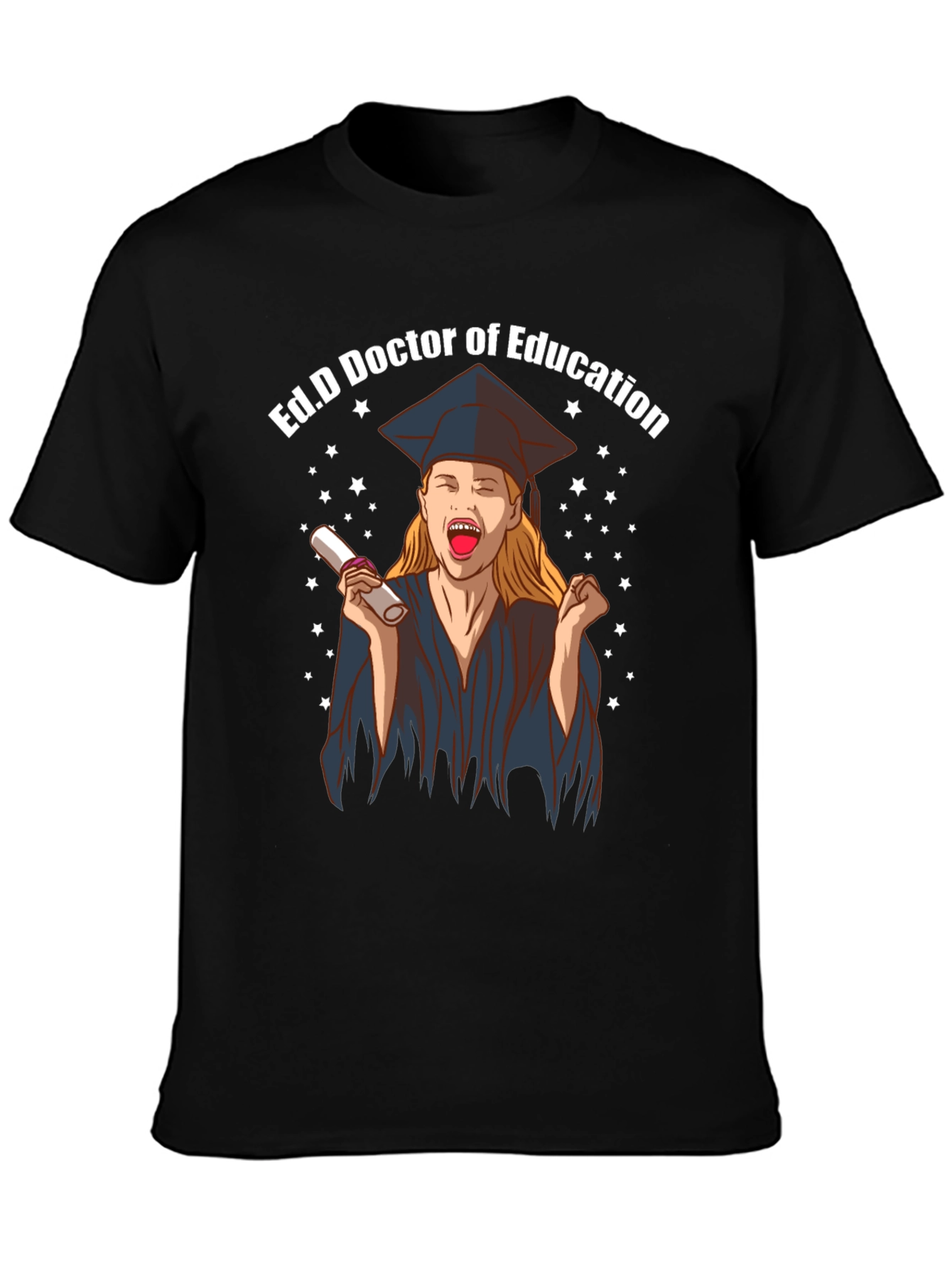 Camiseta Negra Ed.D Doctora en Educación Graduación
