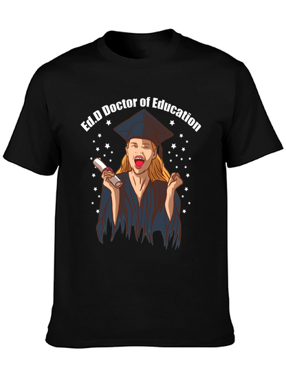 Camiseta Negra Ed.D Doctora en Educación Graduación