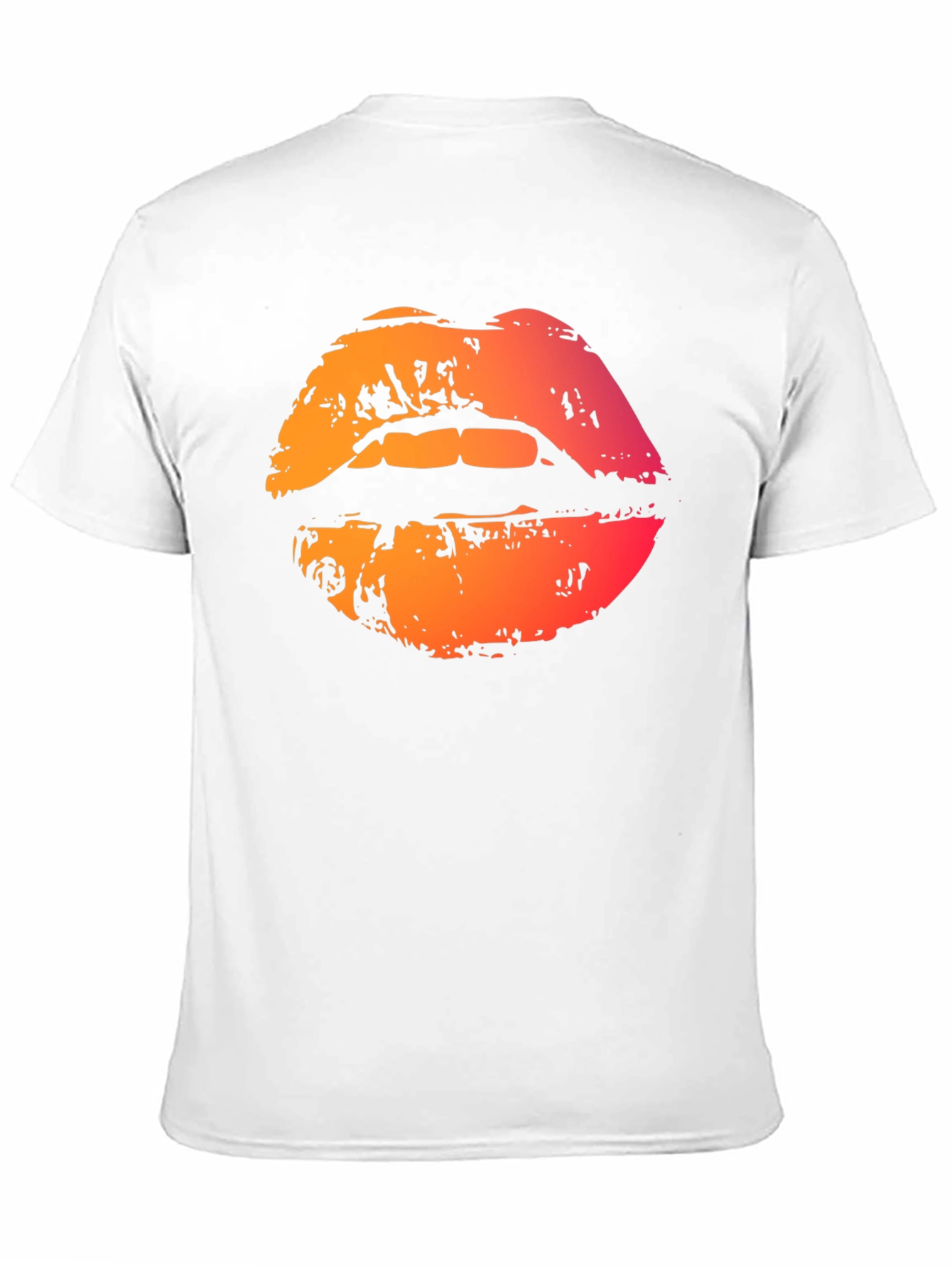 Camiseta Negra con Labios Degradados
