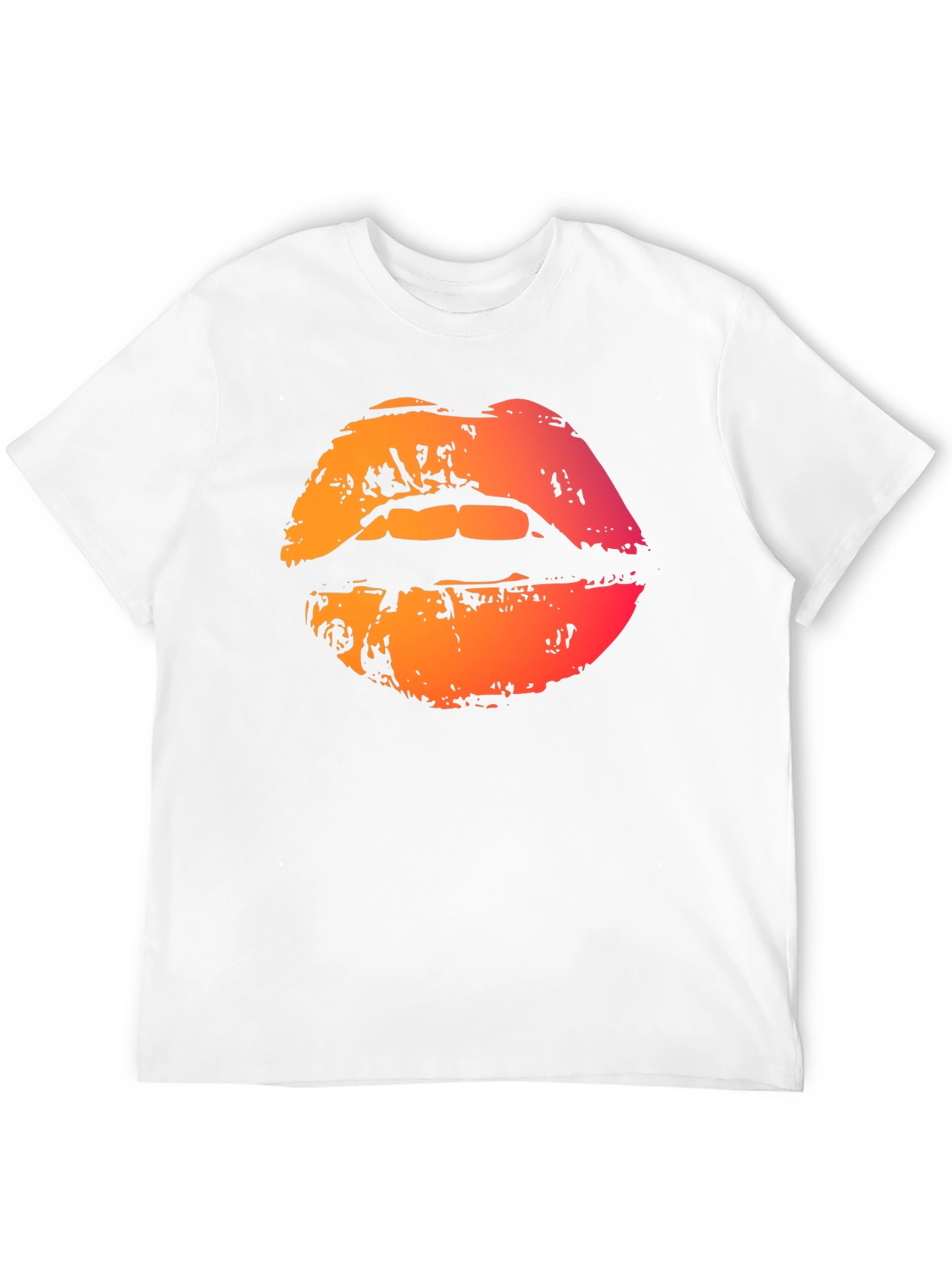 Camiseta Negra con Labios Degradados