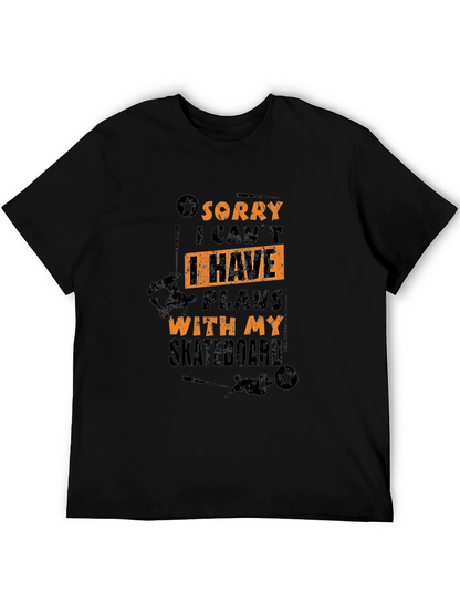Camiseta Negra Skateboard Plans para Hombre