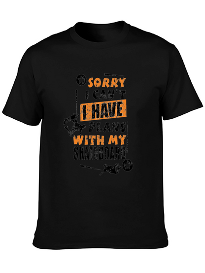 Camiseta Negra Skateboard Plans para Hombre