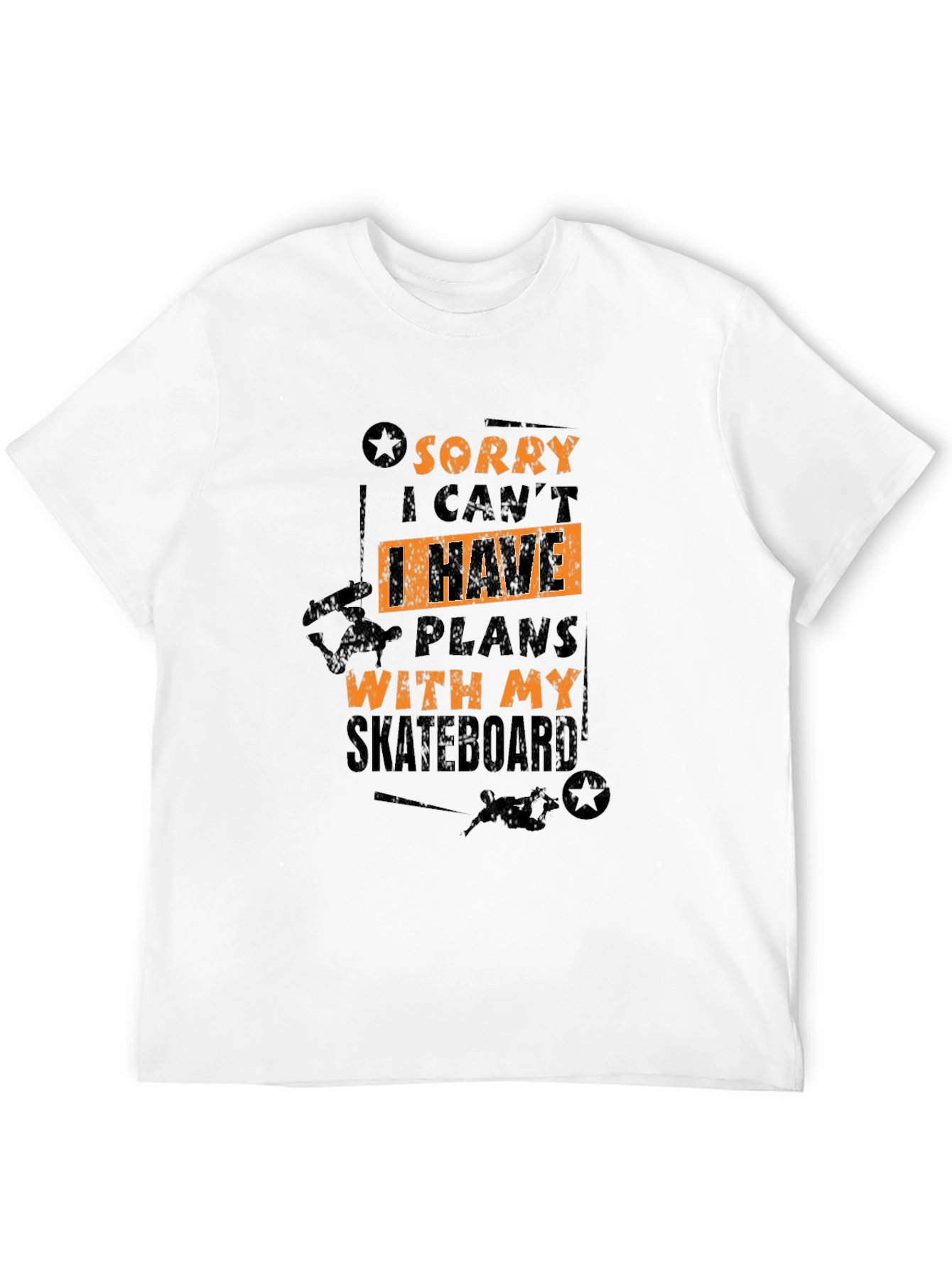 Camiseta Negra Skateboard Plans para Hombre