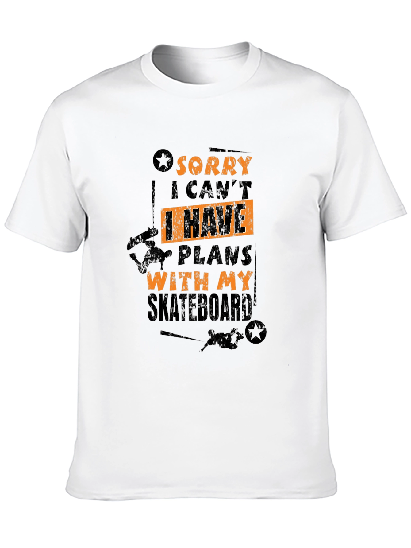 Camiseta Negra Skateboard Plans para Hombre