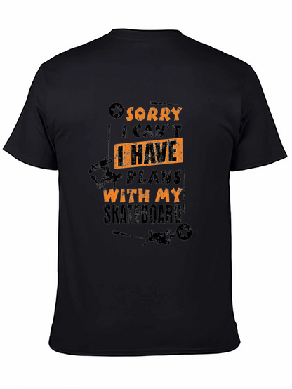 Camiseta Negra Skateboard Plans para Hombre