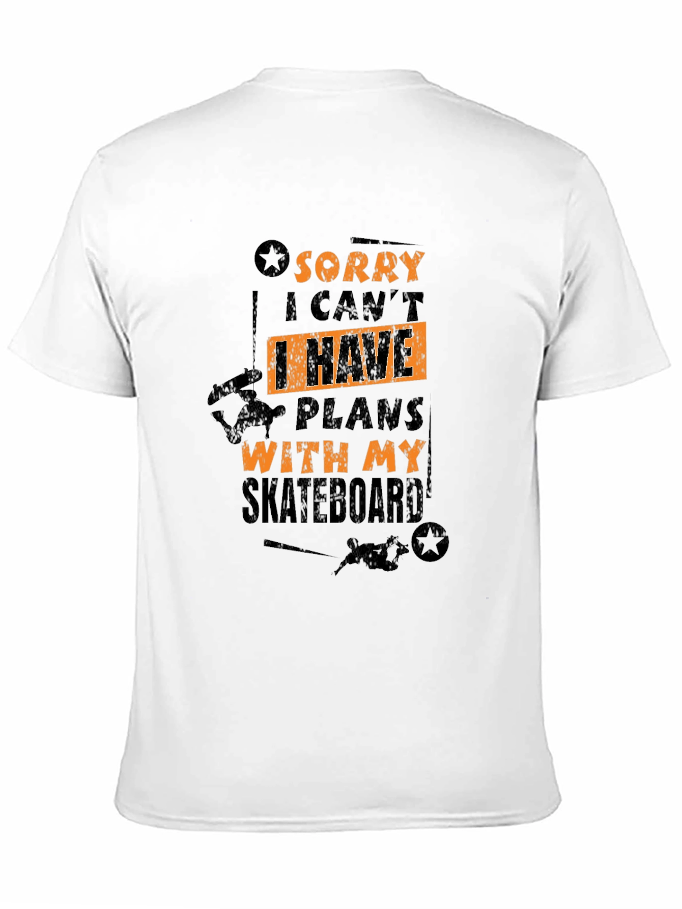 Camiseta Negra Skateboard Plans para Hombre