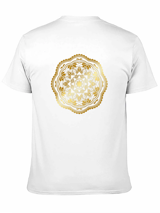 Camiseta Negra con Mandala Dorada - Estilo Único