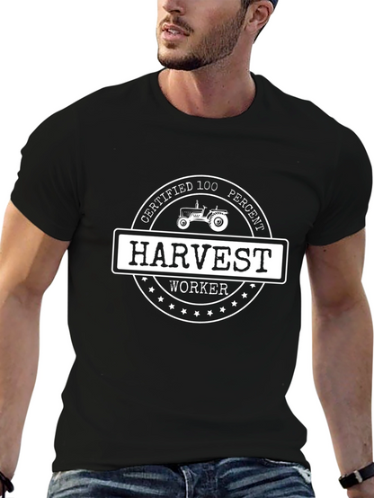 Camiseta Negra Harvest Worker 100% Certificada