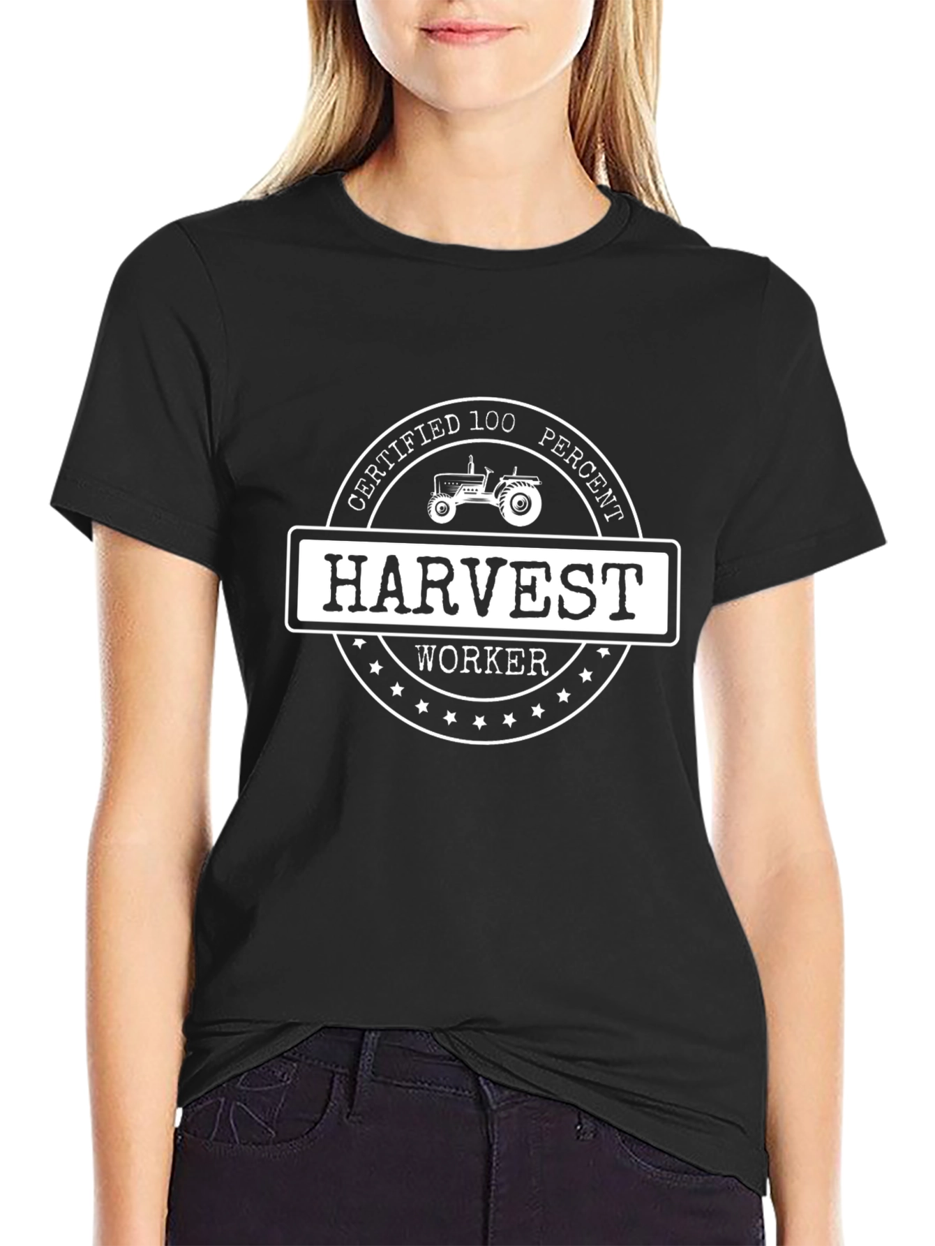 Camiseta Negra Harvest Worker 100% Certificada