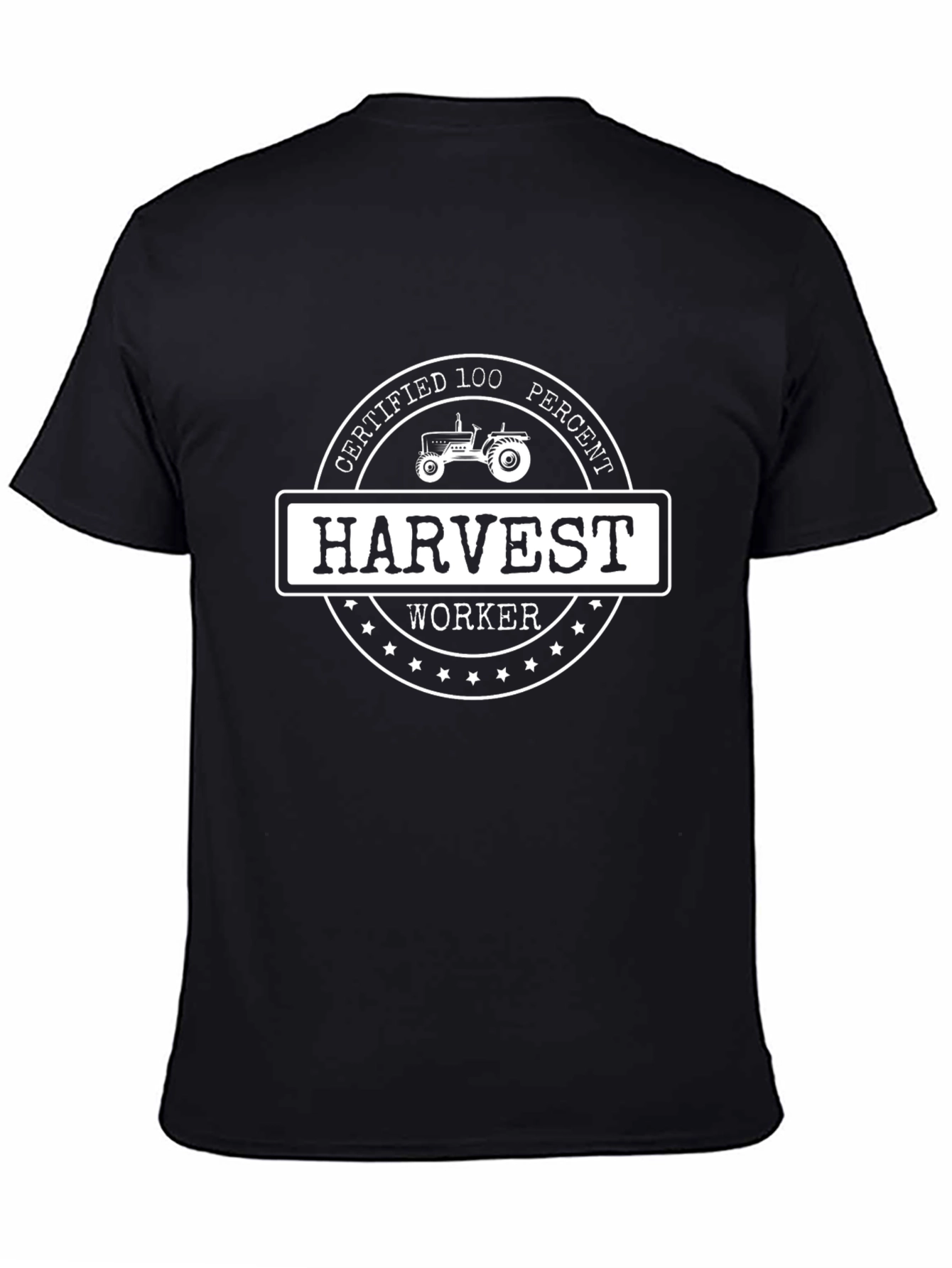 Camiseta Negra Harvest Worker 100% Certificada