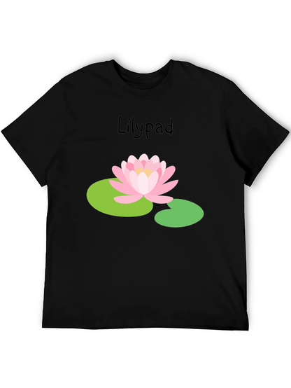 Camiseta Negra Lirio de Agua Estilo Casual