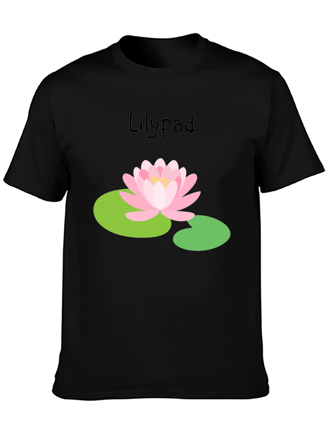 Camiseta Negra Lirio de Agua Estilo Casual