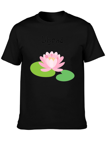 Camiseta Negra Lirio de Agua Estilo Casual