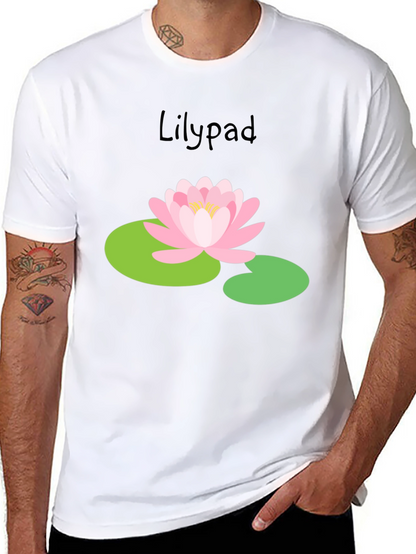 Camiseta Negra Lirio de Agua Estilo Casual