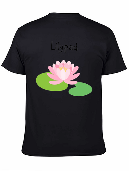 Camiseta Negra Lirio de Agua Estilo Casual
