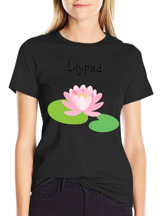 Camiseta Negra Lirio de Agua Estilo Casual