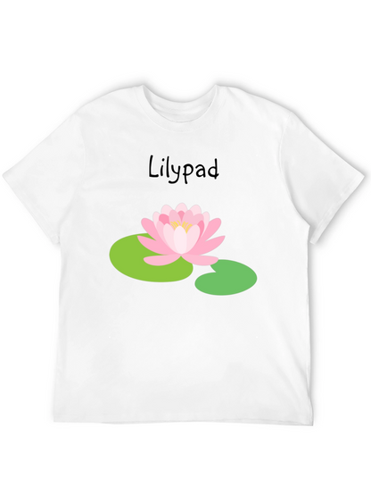 Camiseta Negra Lirio de Agua Estilo Casual