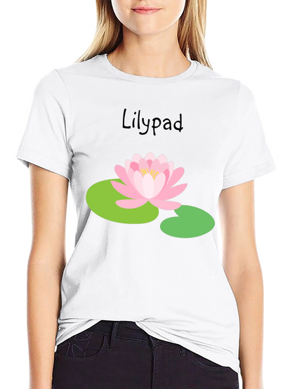 Camiseta Negra Lirio de Agua Estilo Casual