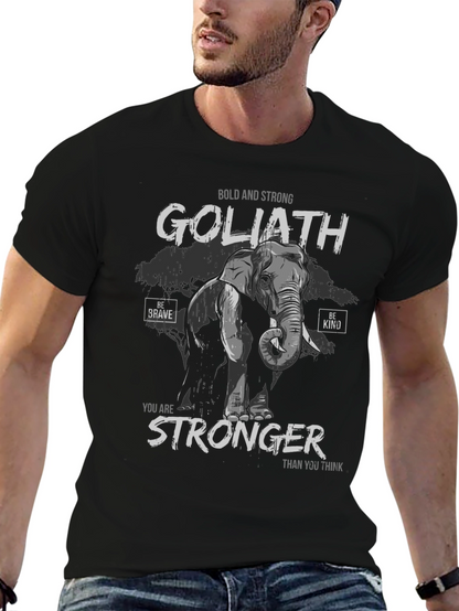 Camiseta Negra Goliath: Fuerte y Audaz