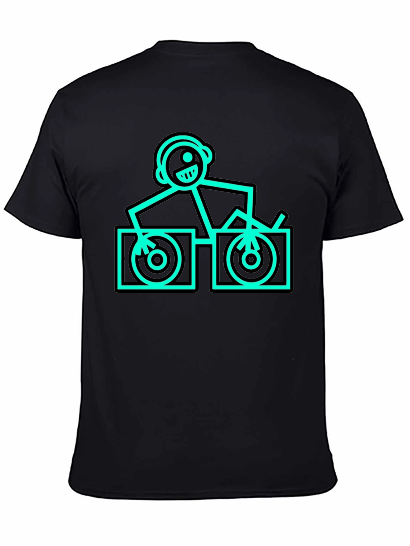 Camiseta Negra DJ Stick Figure - Estilo Único
