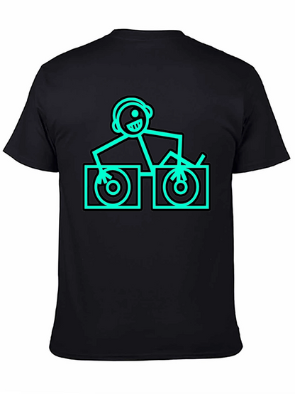 Camiseta Negra DJ Stick Figure - Estilo Único