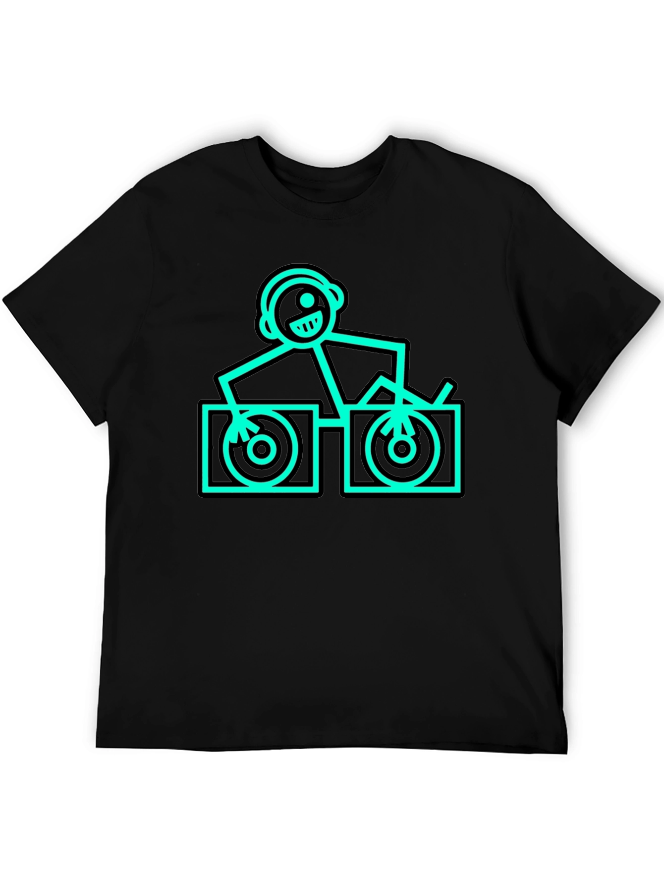 Camiseta Negra DJ Stick Figure - Estilo Único